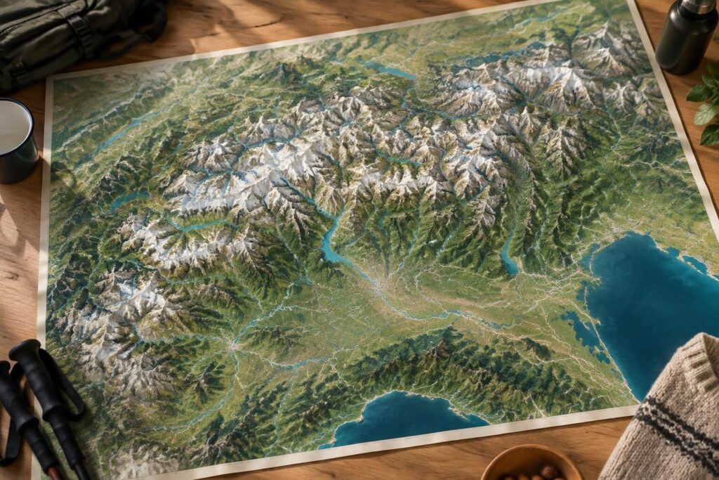explorez la carte des alpes italiennes pour repérer les destinations incontournables et préparer vos escapades en montagne.