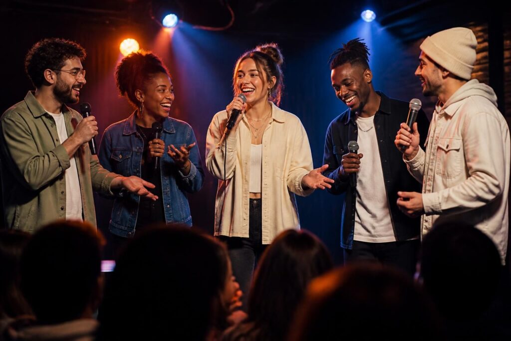 découvrez les jeunes humoristes français à suivre absolument, avec des talents féminins et masculins en plein essor, spécialisés dans le stand-up et l'humour en vogue.
