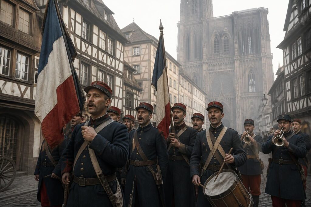 découvrez les paroles et la signification de la strasbourgeoise, un chant militaire emblématique qui raconte l'histoire et la fierté de strasbourg.