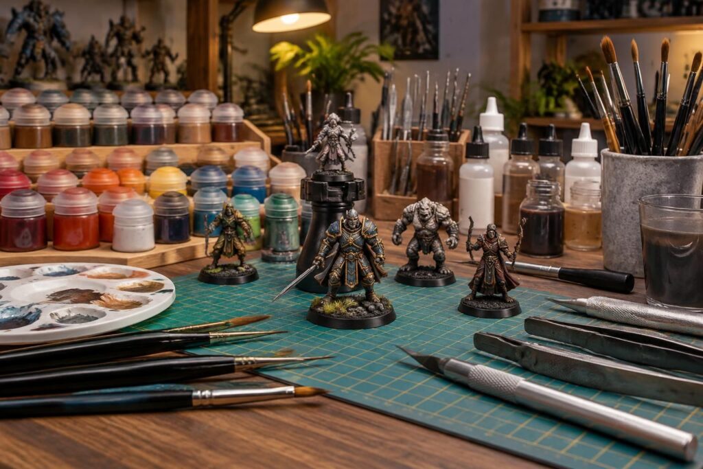 découvrez les kits et accessoires army painter pour peindre vos figurines : peintures, pinceaux et outils pour donner vie à vos armées.